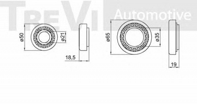 TREVI AUTOMOTIVE wb1848 -  Комплект подшипника ступицы колеса